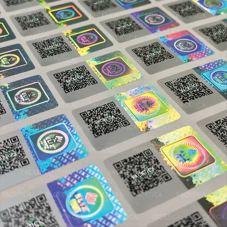 Adesivo de holograma de código QR